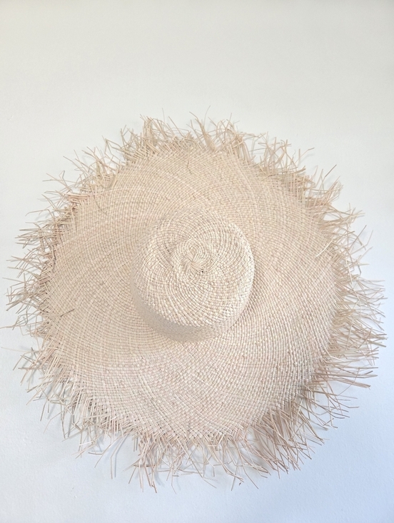 New Eugenia Kim Valentina Frayed Edge Palm Straw Adjustable Nude/Multi Sun Hat main image 12